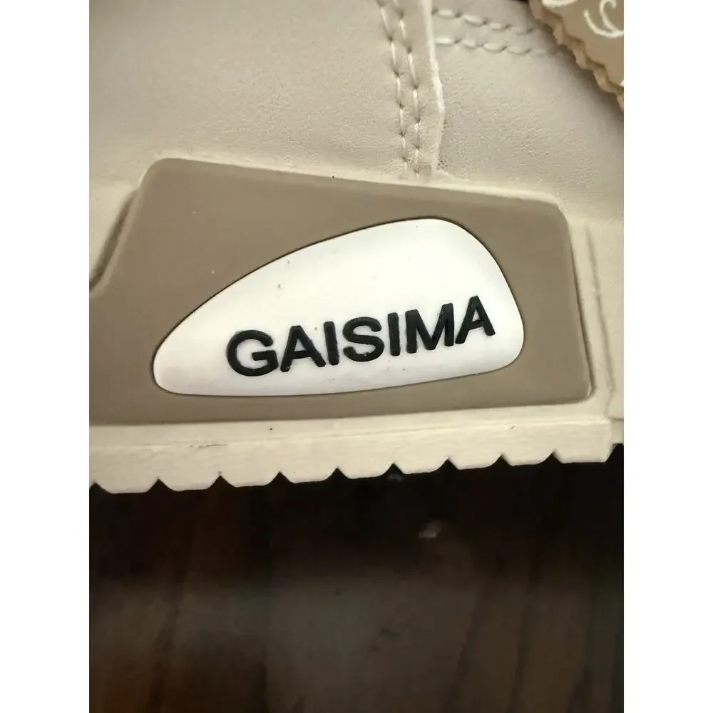GAISIMA Beige Brown Storppt Low Top Sneakers Size 43 Men’s 9.5 Bear Print New